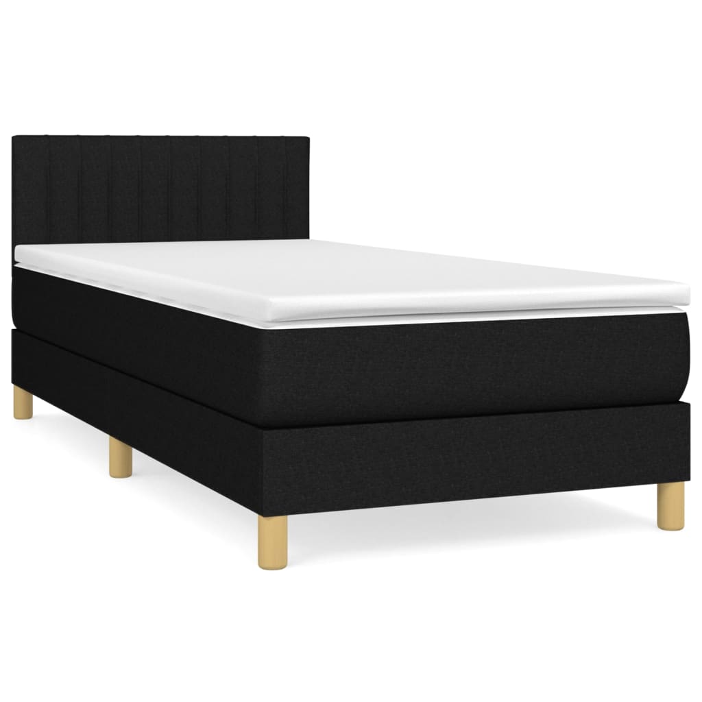 Sommier à lattes de lit avec matelas Noir 90x190 cm Tissu - XIOS
