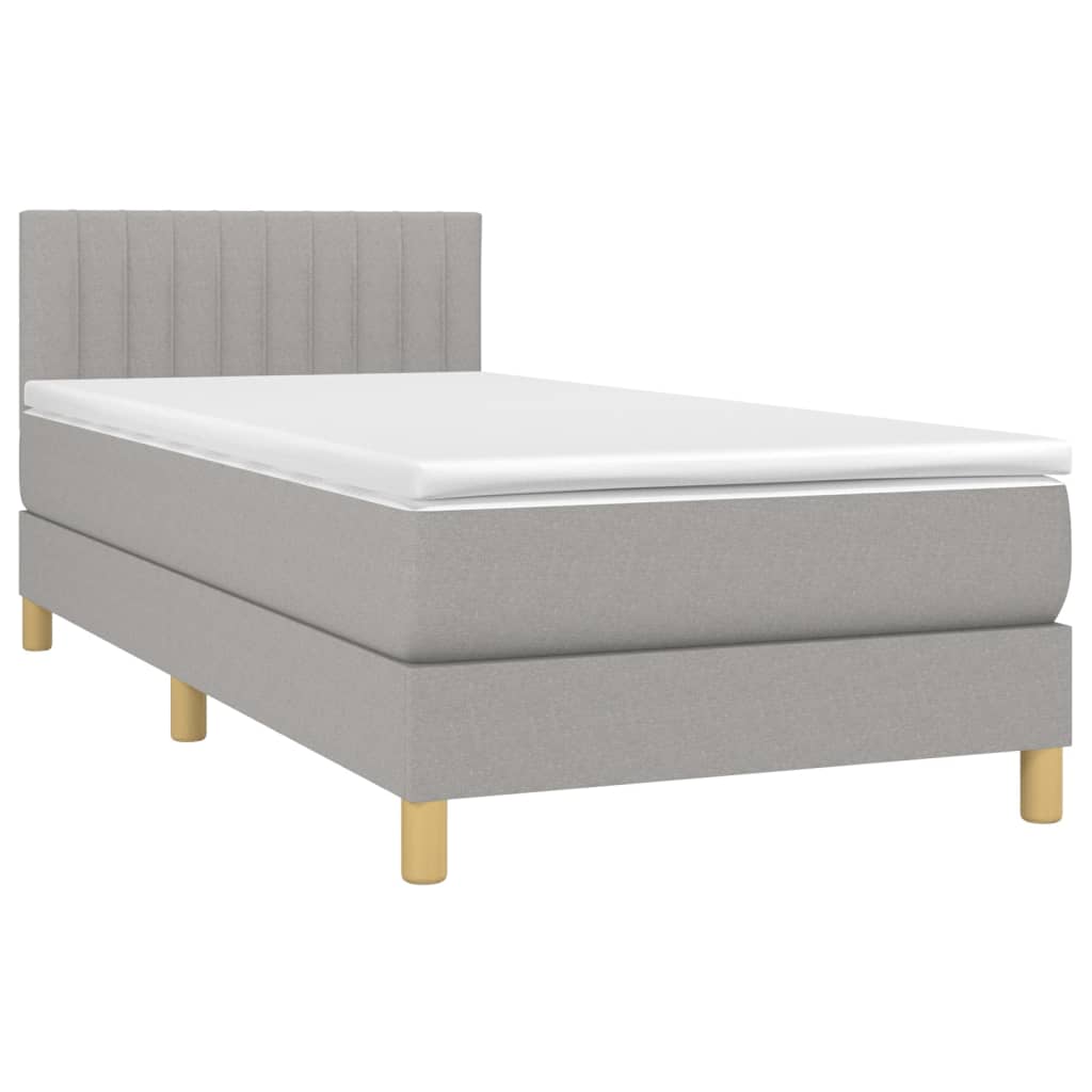 Sommier à lattes de lit avec matelas Gris clair 100x200cm Tissu - XIOS