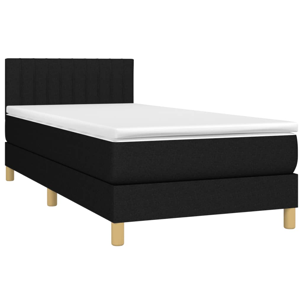 Sommier à lattes de lit avec matelas Noir 100x200 cm Tissu - XIOS