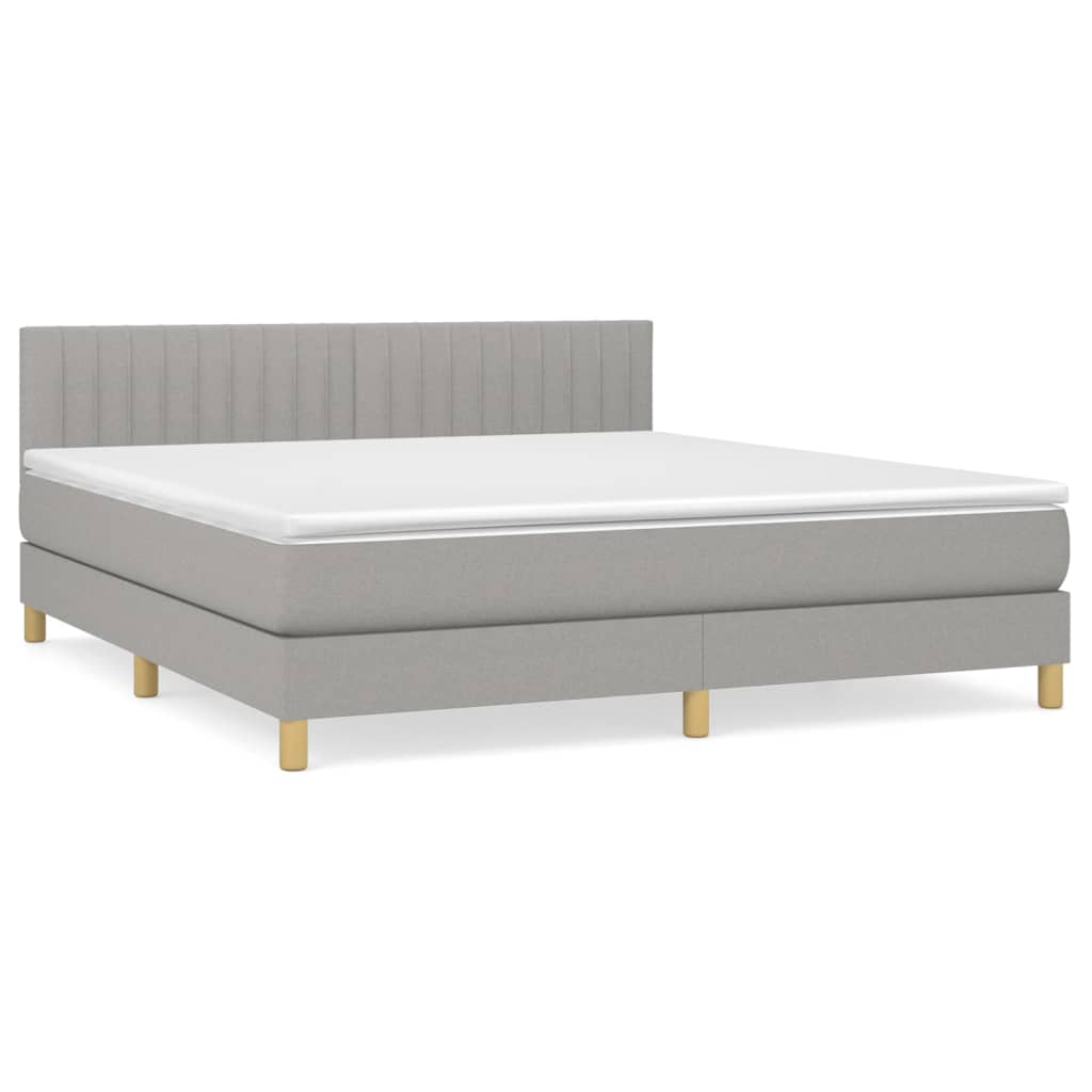 Sommier à lattes de lit avec matelas Gris clair 160x200cm Tissu - XIOS