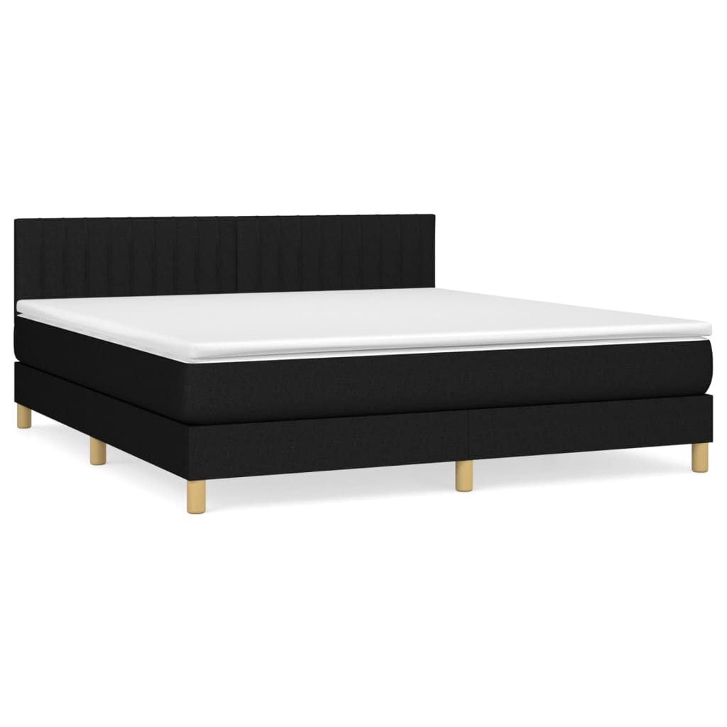 Sommier à lattes de lit avec matelas Noir 160x200 cm Tissu - XIOS
