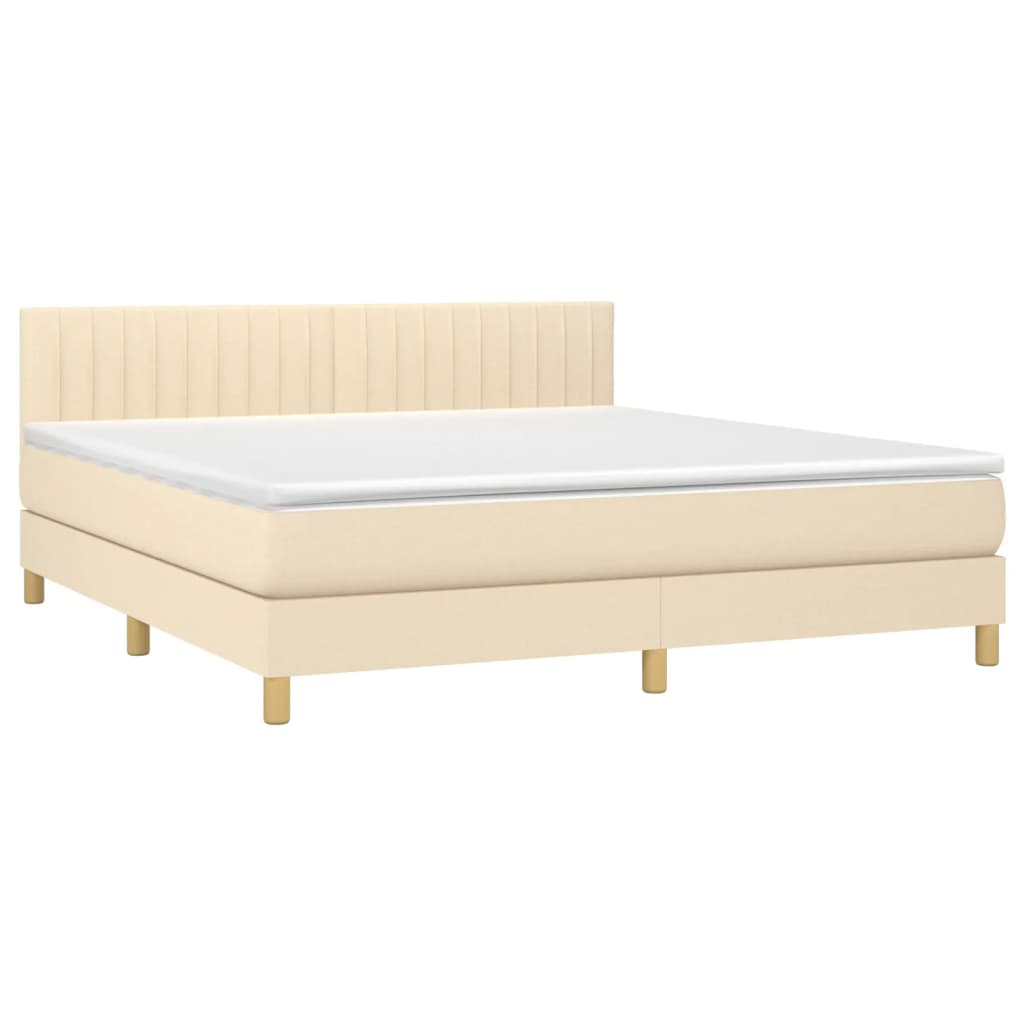 Sommier à lattes de lit avec matelas Crème 160x200 cm Tissu - XIOS