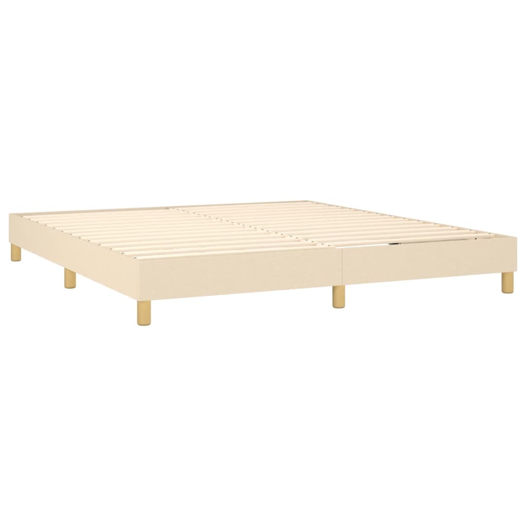 Sommier à lattes de lit avec matelas Crème 180x200 cm Tissu - XIOS