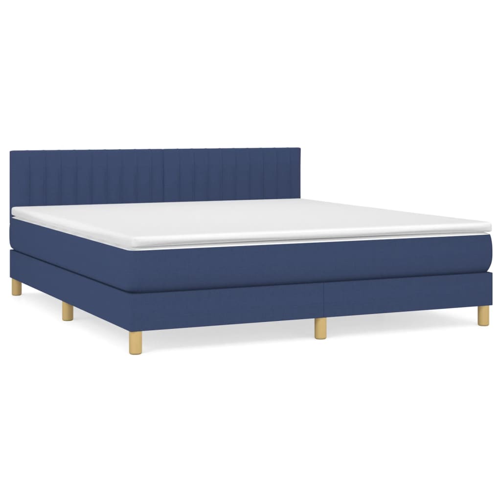 Sommier à lattes de lit avec matelas Bleu 180x200 cm Tissu - XIOS