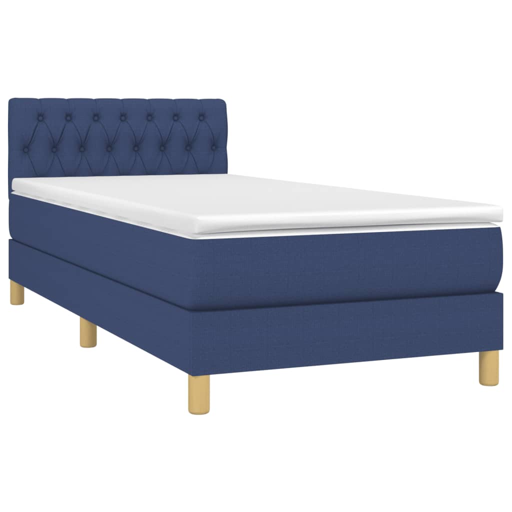 Sommier à lattes de lit avec matelas Bleu 90x190 cm Tissu - XIOS