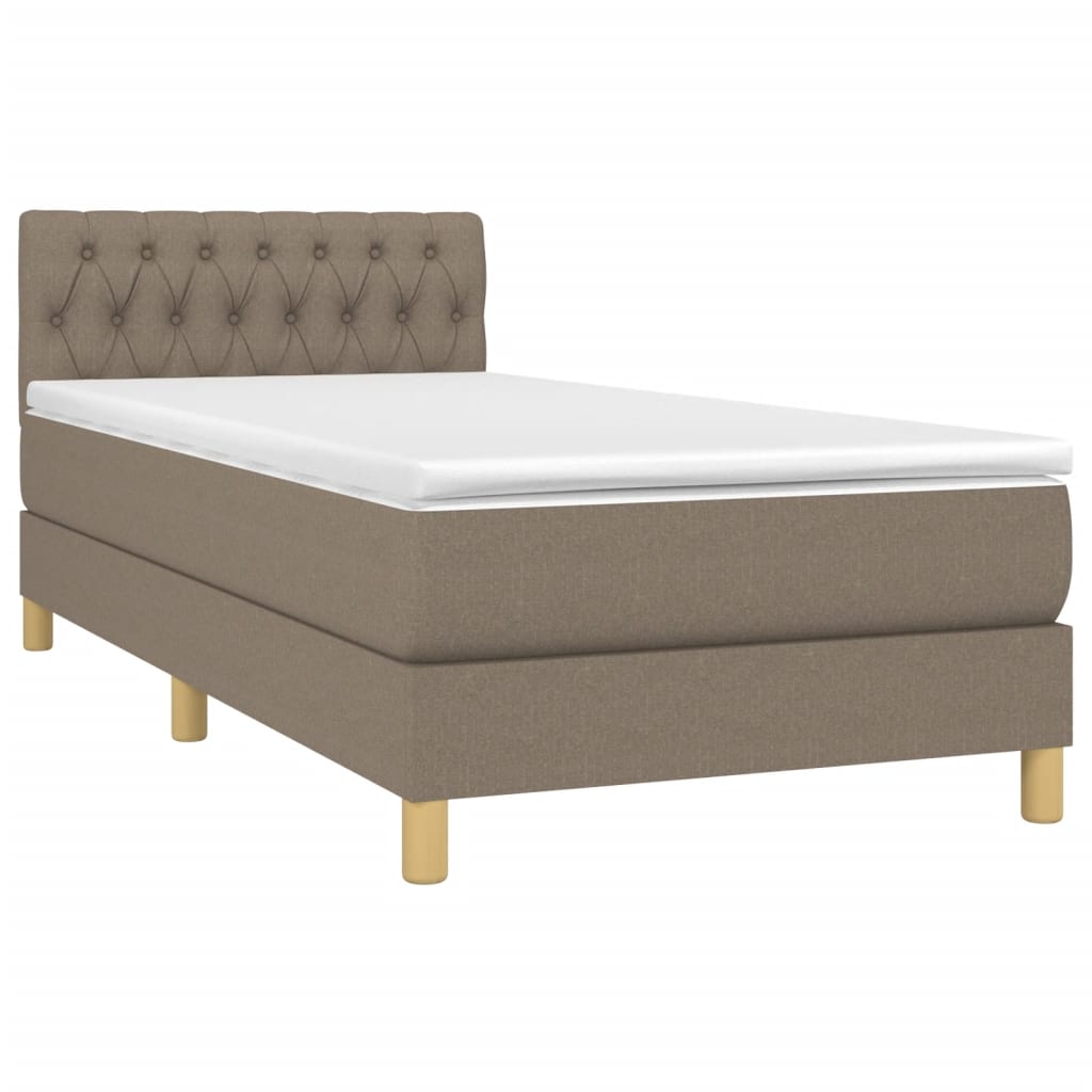 Sommier à lattes de lit avec matelas Taupe 90x200 cm Tissu - XIOS