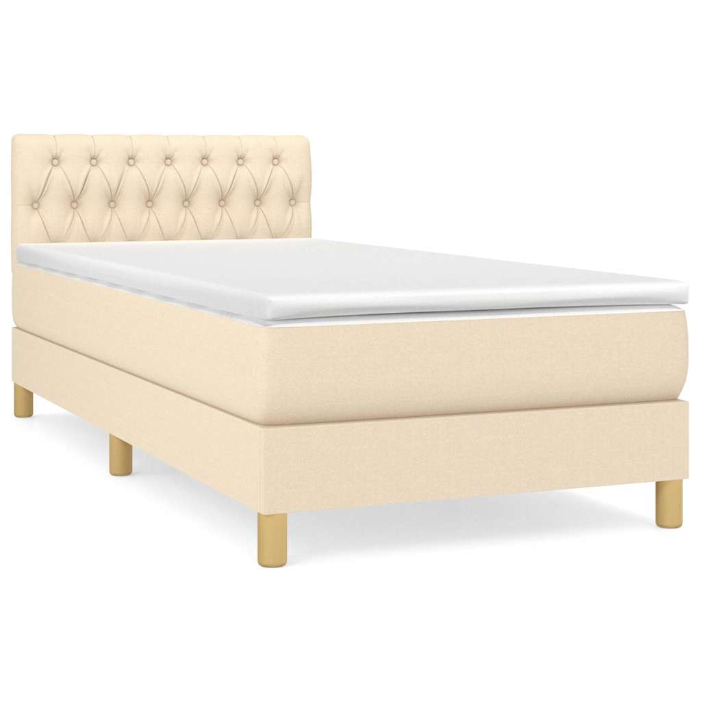 Sommier à lattes de lit avec matelas Crème 100x200 cm Tissu - XIOS