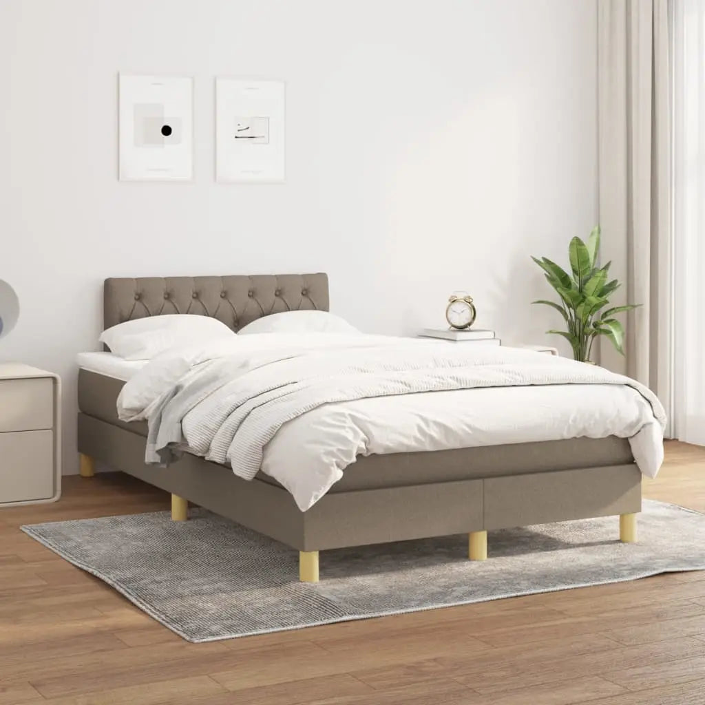 Sommier à lattes de lit avec matelas Taupe 120x200 cm Tissu - XIOS