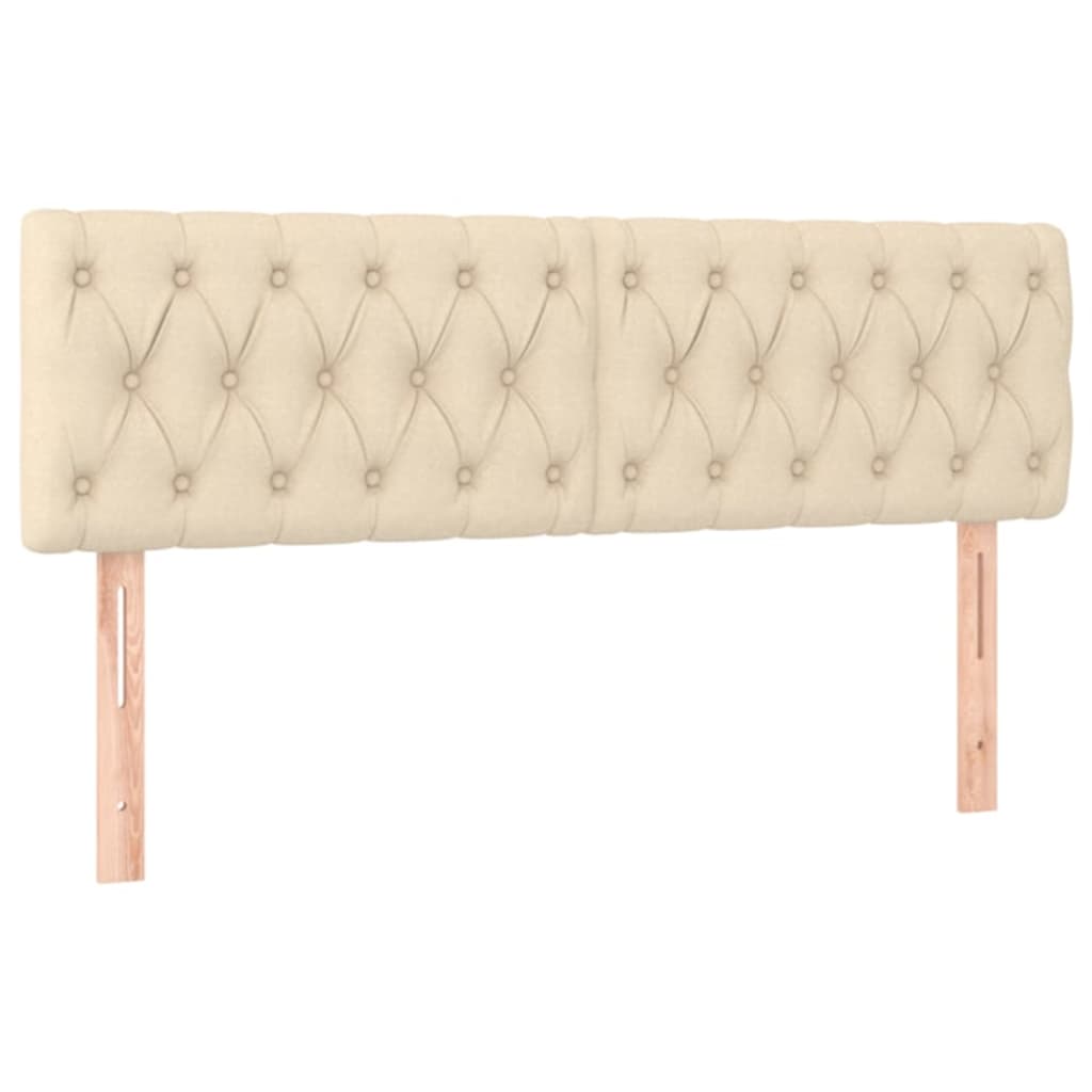 Sommier à lattes de lit avec matelas Crème 140x190 cm Tissu - XIOS