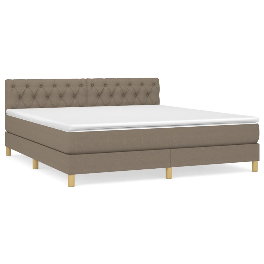Sommier à lattes de lit avec matelas Taupe 160x200 cm Tissu - XIOS