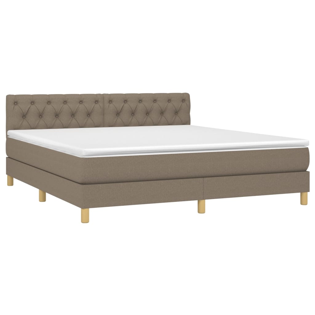 Sommier à lattes de lit avec matelas Taupe 160x200 cm Tissu - XIOS
