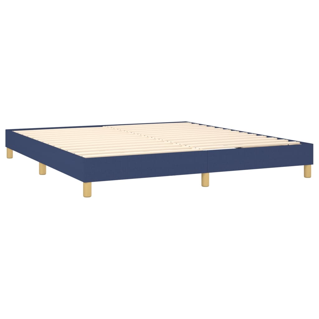 Sommier à lattes de lit avec matelas Bleu 160x200 cm Tissu - XIOS