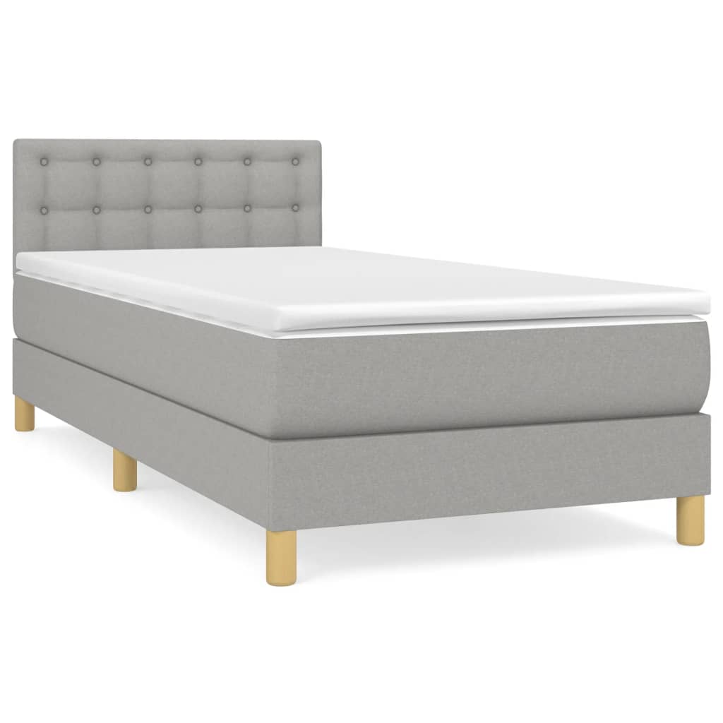 Sommier à lattes de lit avec matelas Gris clair 90x200 cm Tissu - XIOS