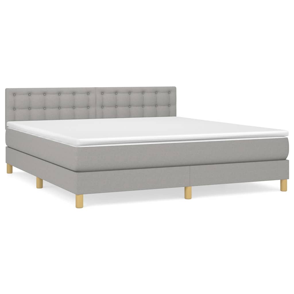 Sommier à lattes de lit avec matelas Gris clair 180x200cm Tissu - XIOS
