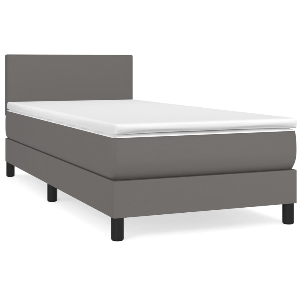 Sommier à lattes de lit avec matelas Gris 90x200 cm Similicuir - XIOS