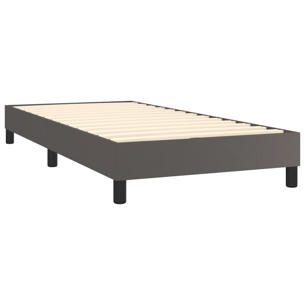 Sommier à lattes de lit avec matelas Gris 90x200 cm Similicuir - XIOS