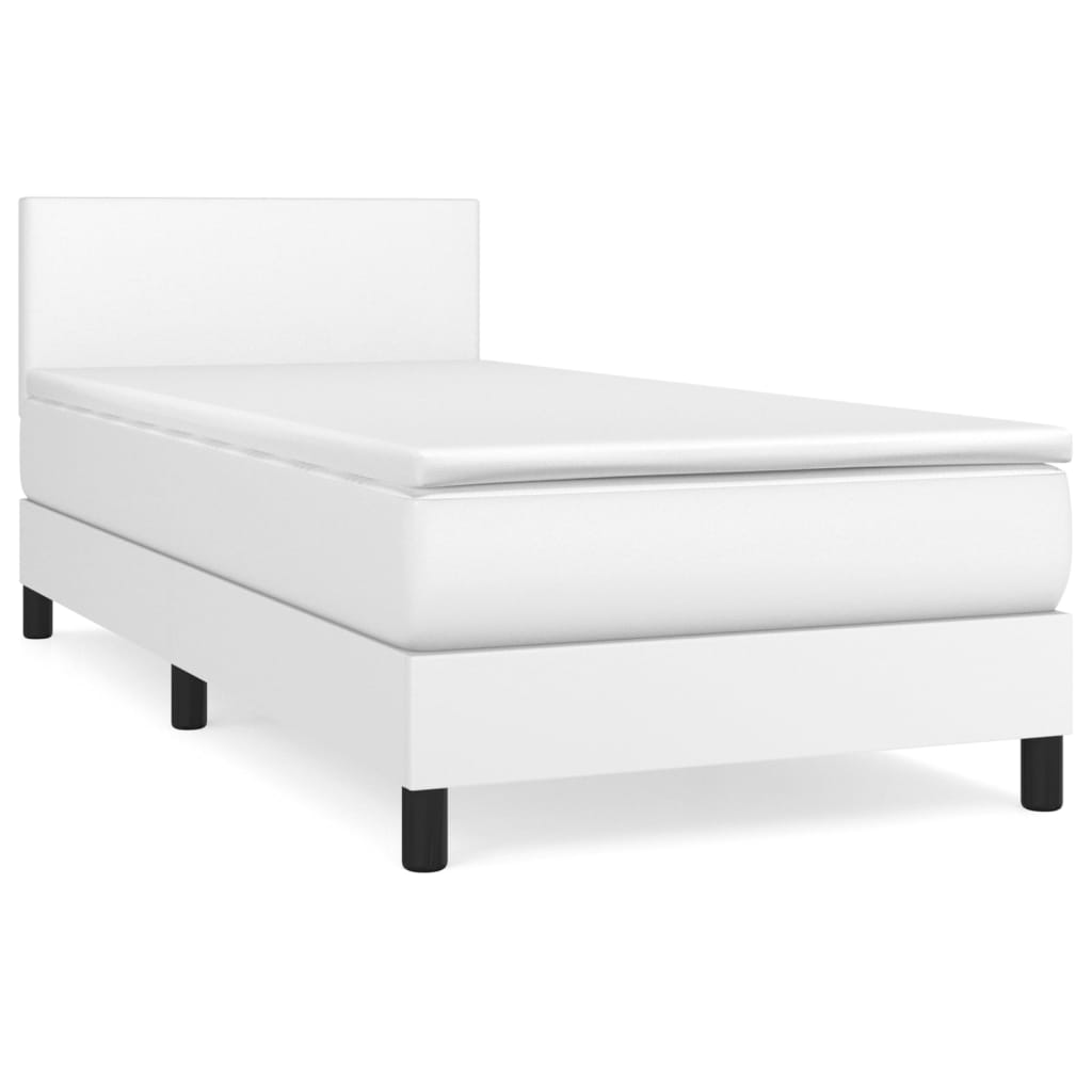 Sommier à lattes de lit avec matelas Blanc 100x200cm Similicuir - XIOS
