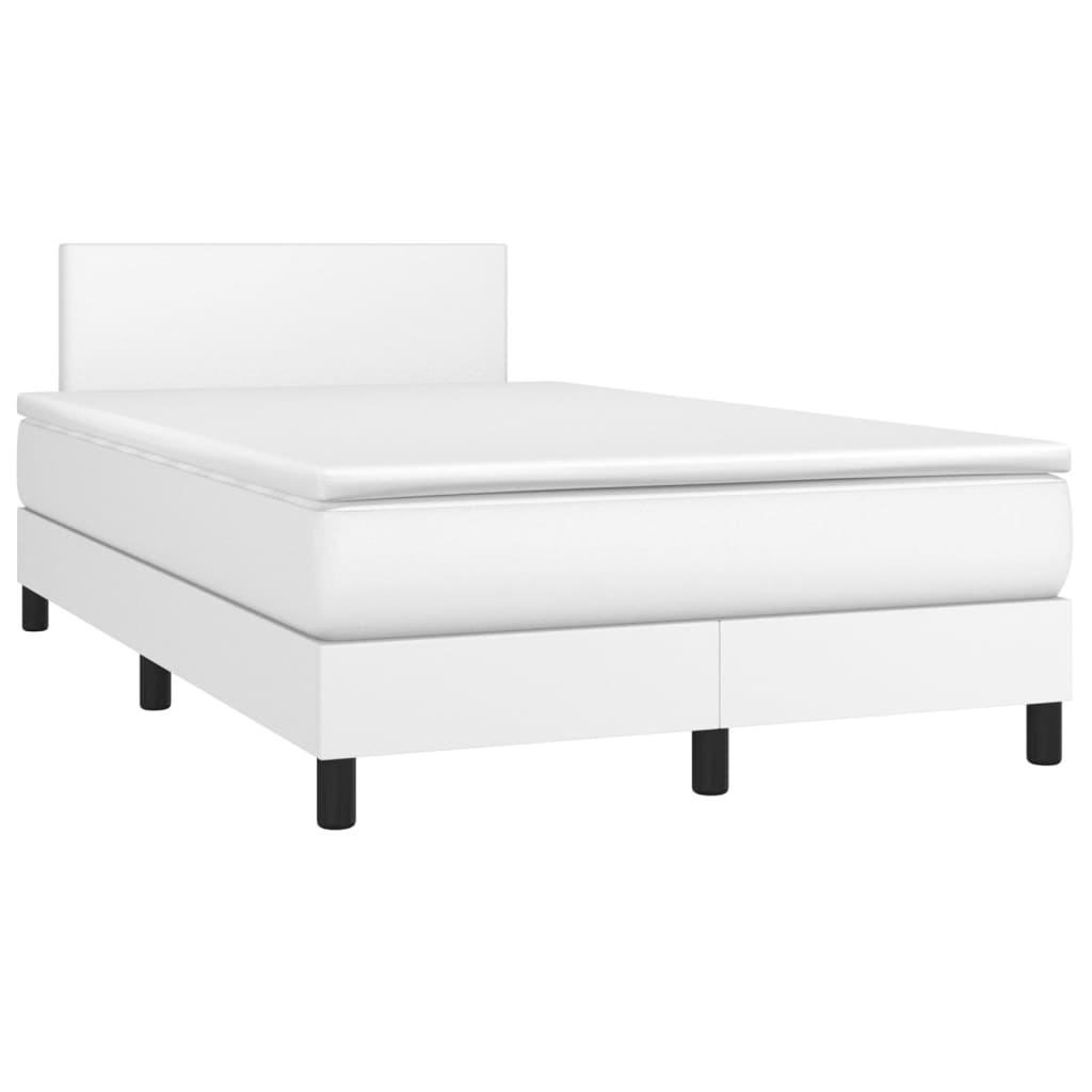 Sommier à lattes de lit avec matelas Blanc 120x200cm Similicuir - XIOS