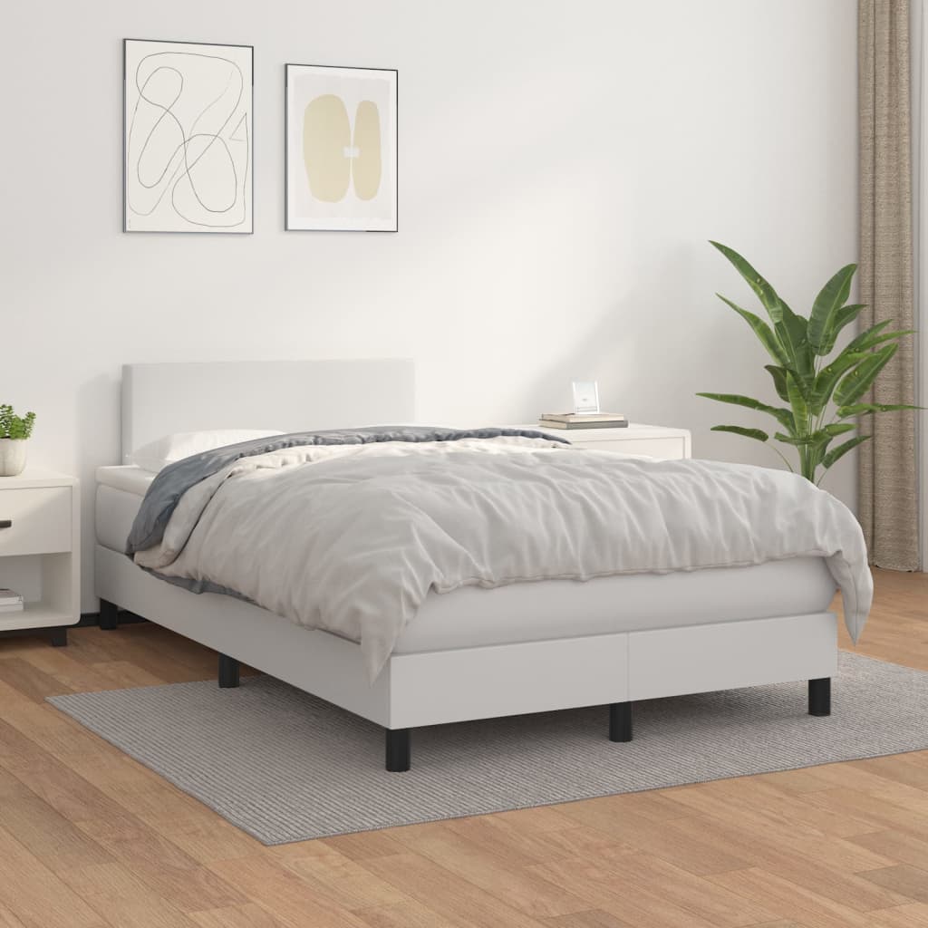 Sommier à lattes de lit avec matelas Blanc 120x200cm Similicuir - XIOS