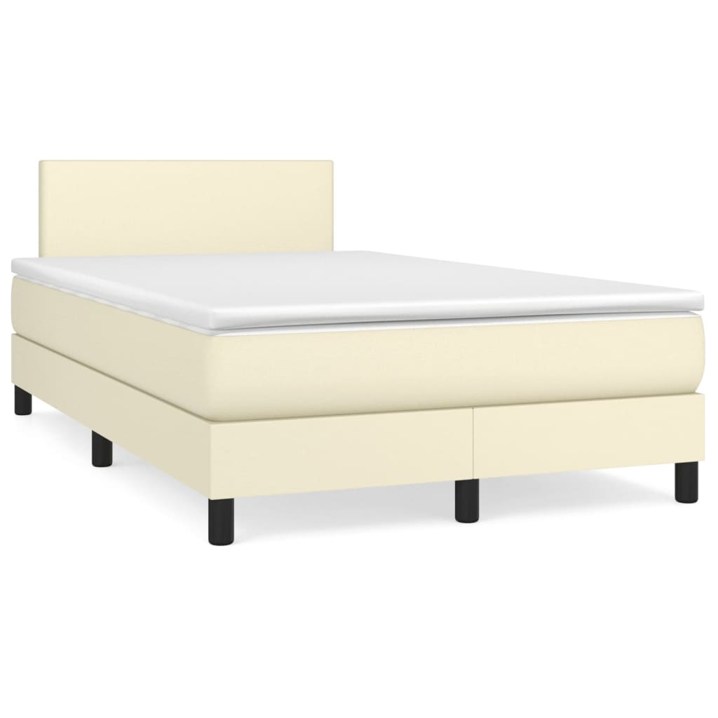Sommier à lattes de lit avec matelas Crème 120x200cm Similicuir - XIOS