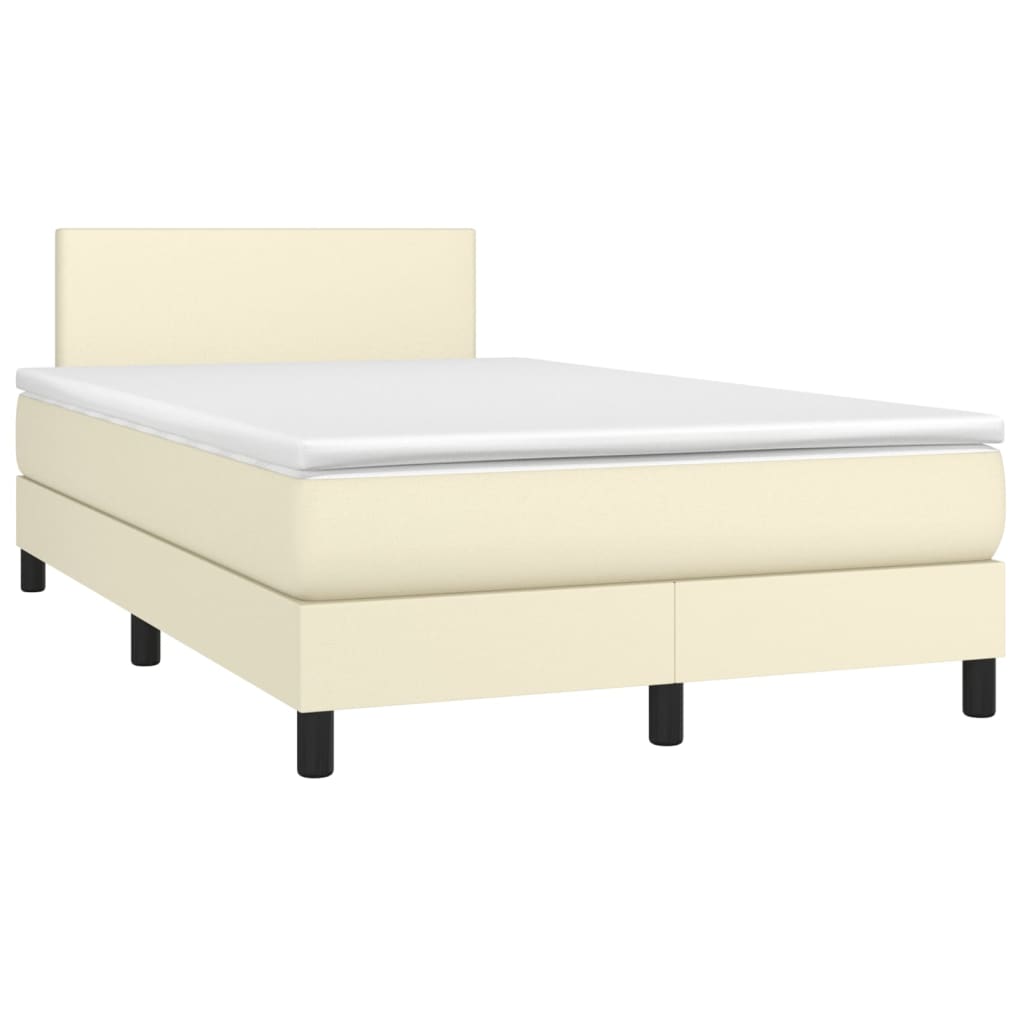 Sommier à lattes de lit avec matelas Crème 120x200cm Similicuir - XIOS