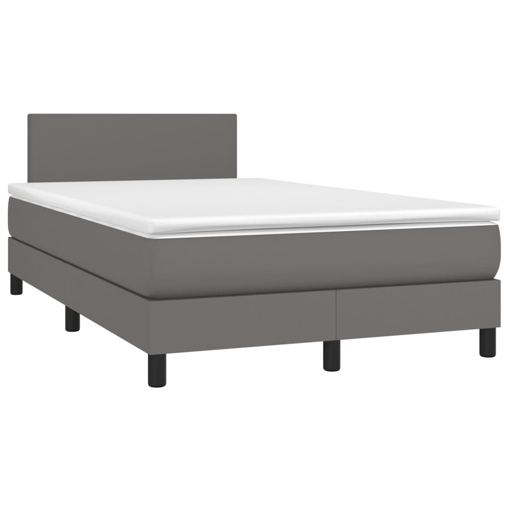 Sommier à lattes de lit avec matelas Gris 120x200 cm Similicuir - XIOS