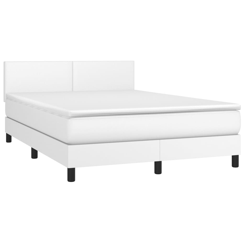 Sommier à lattes de lit avec matelas Blanc 140x200cm Similicuir - XIOS