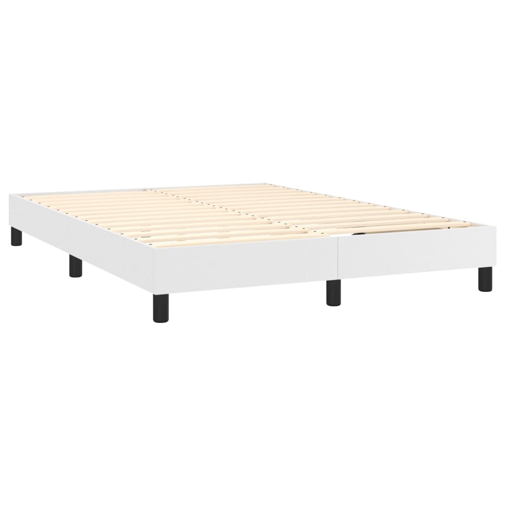 Sommier à lattes de lit avec matelas Blanc 140x200cm Similicuir - XIOS