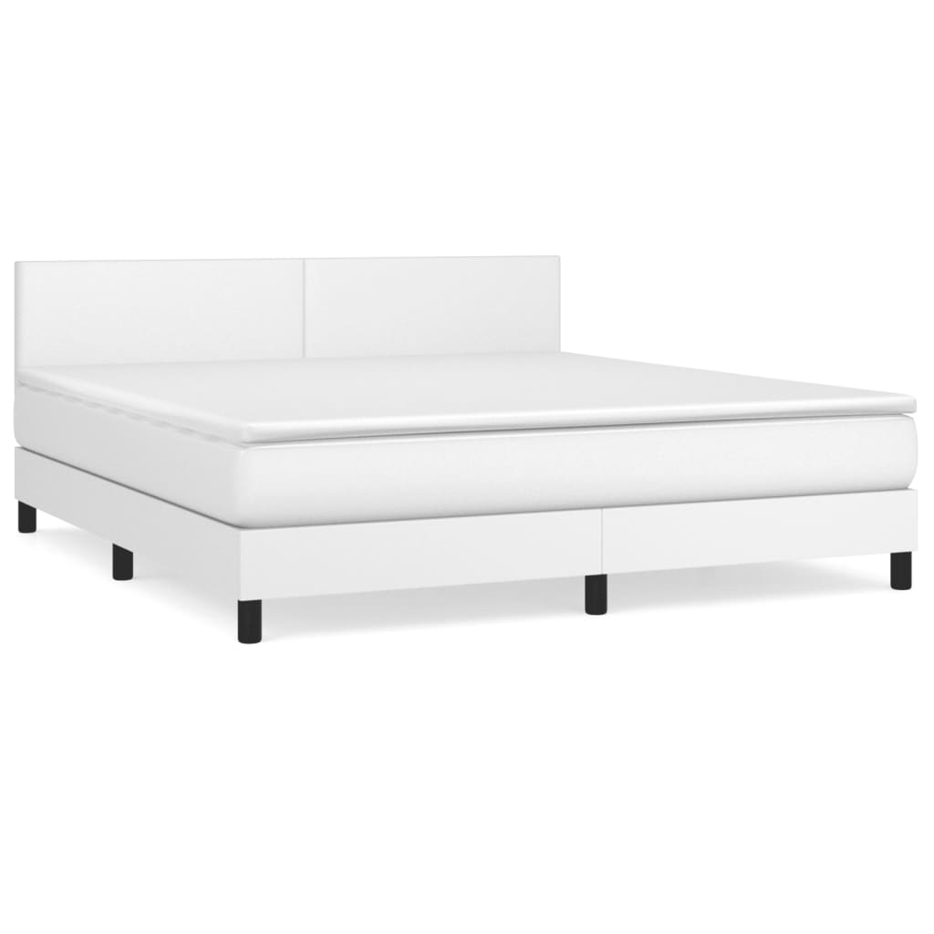 Sommier à lattes de lit avec matelas Blanc 160x200cm Similicuir - XIOS