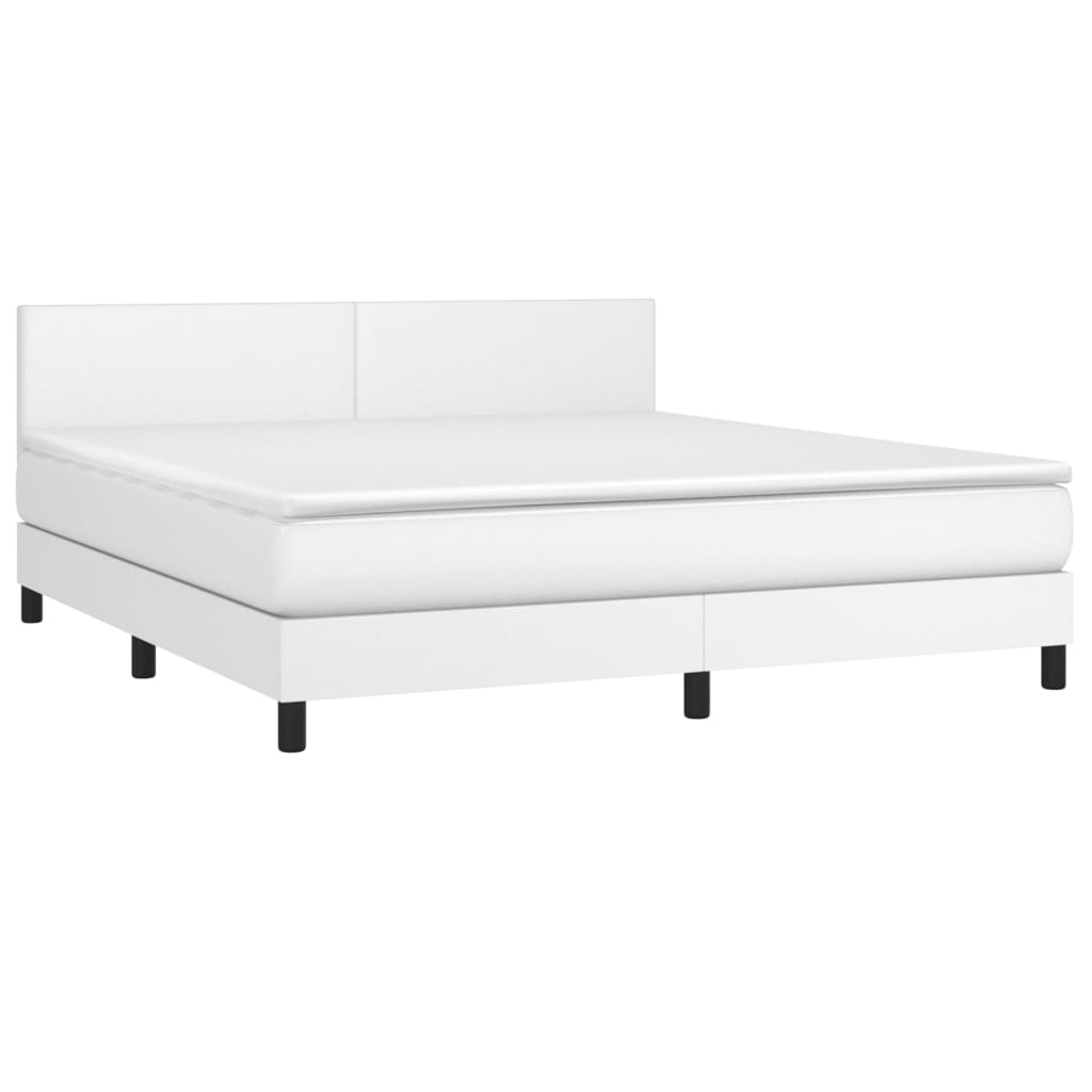 Sommier à lattes de lit avec matelas Blanc 160x200cm Similicuir - XIOS