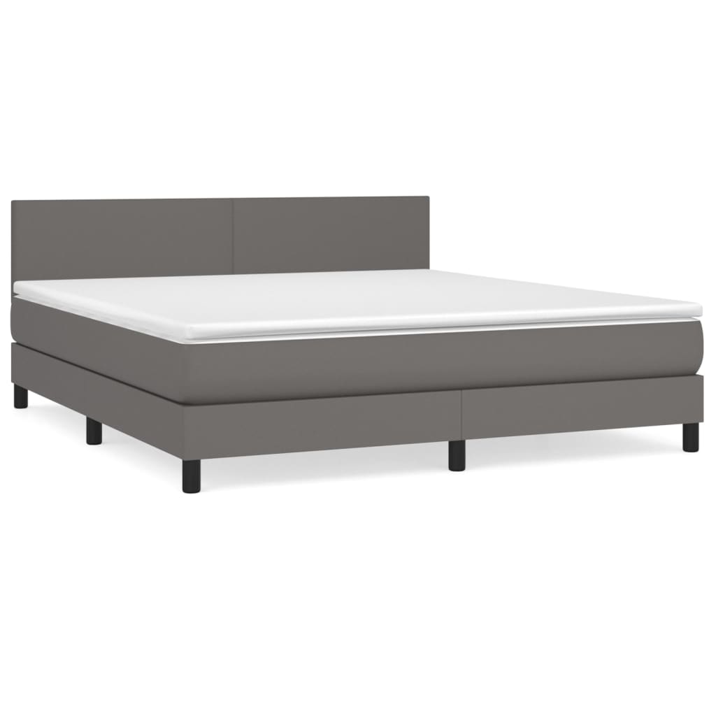 Sommier à lattes de lit avec matelas Gris 160x200 cm Similicuir - XIOS
