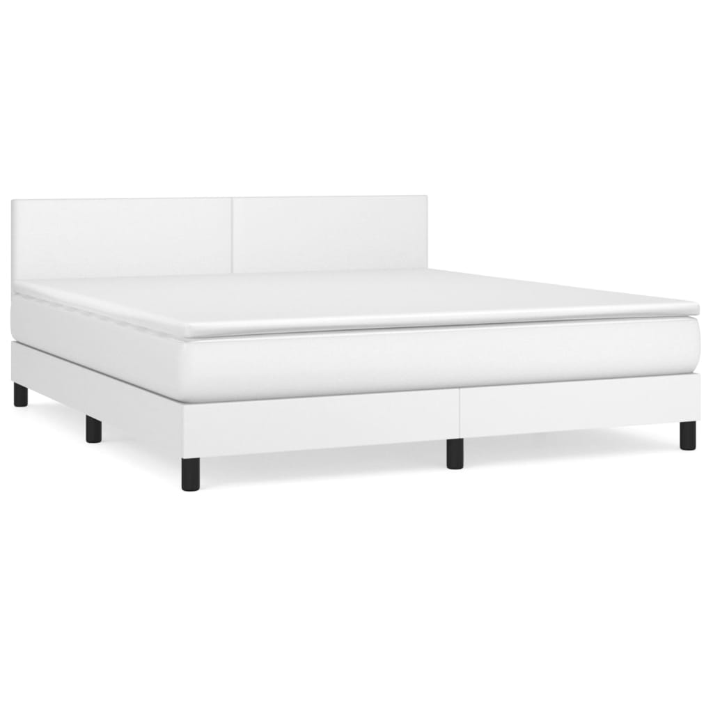 Sommier à lattes de lit avec matelas Blanc 180x200cm Similicuir - XIOS