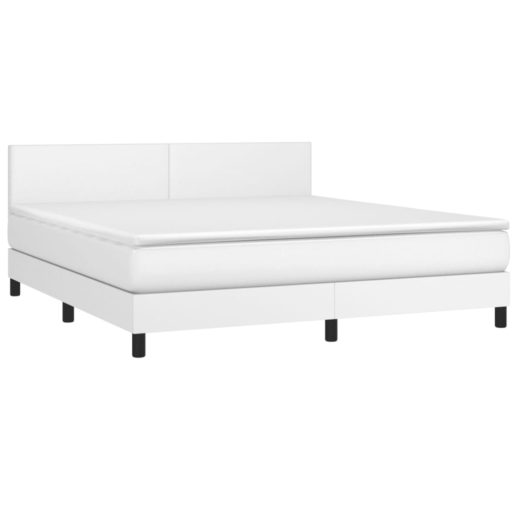 Sommier à lattes de lit avec matelas Blanc 180x200cm Similicuir - XIOS