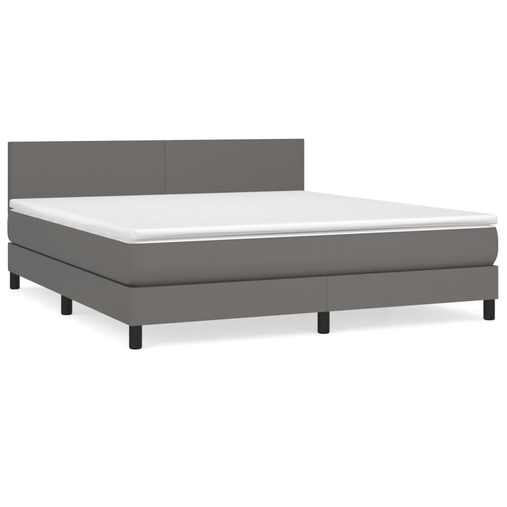 Sommier à lattes de lit avec matelas Gris 180x200 cm Similicuir - XIOS