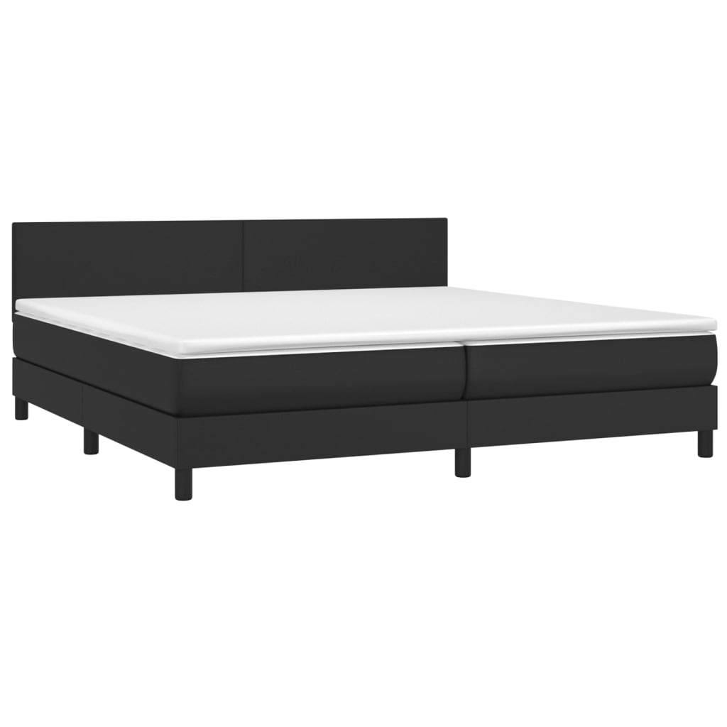 Sommier à lattes de lit avec matelas Noir 200x200 cm Similicuir - XIOS
