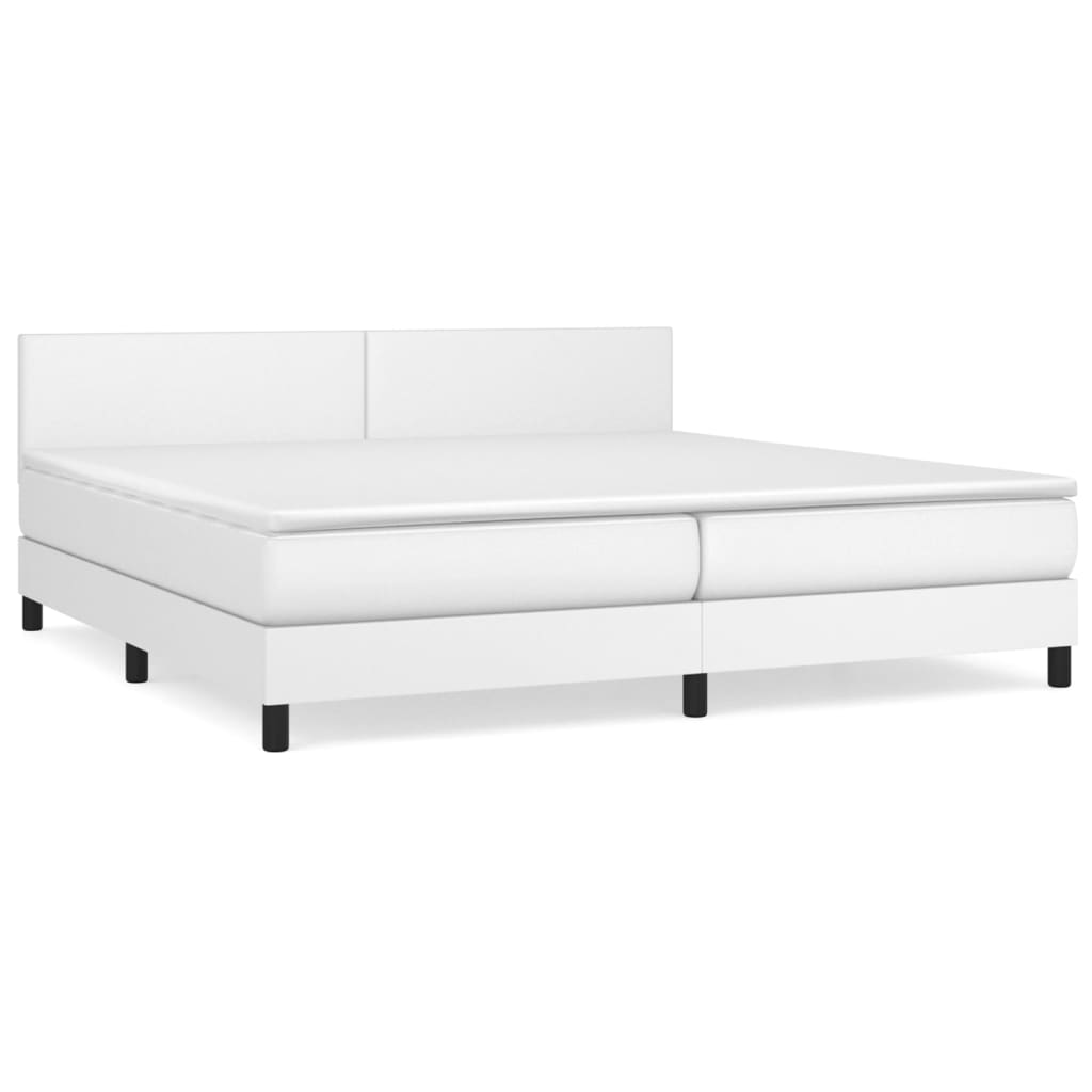 Sommier à lattes de lit avec matelas Blanc 200x200cm Similicuir - XIOS