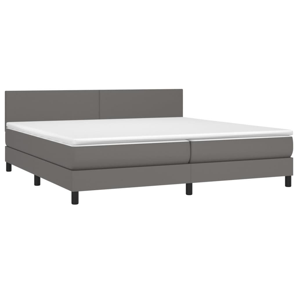 Sommier à lattes de lit avec matelas Gris 200x200 cm Similicuir - XIOS
