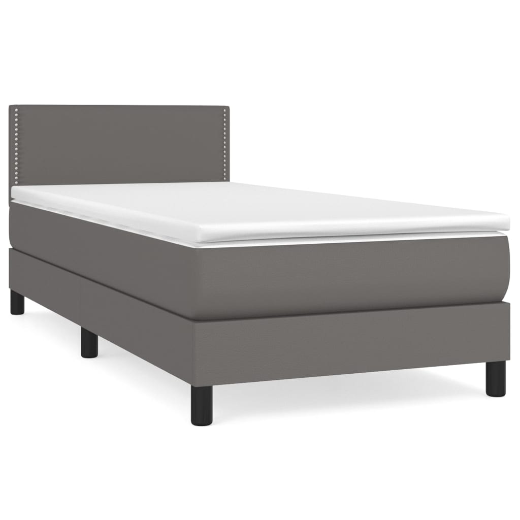 Sommier à lattes de lit avec matelas Gris 90x190 cm Similicuir - XIOS
