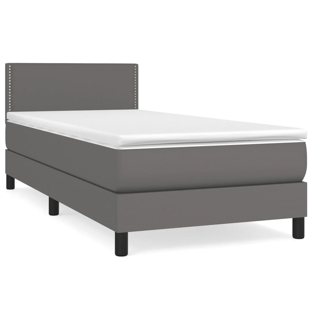 Sommier à lattes de lit avec matelas Gris 90x200 cm Similicuir - XIOS