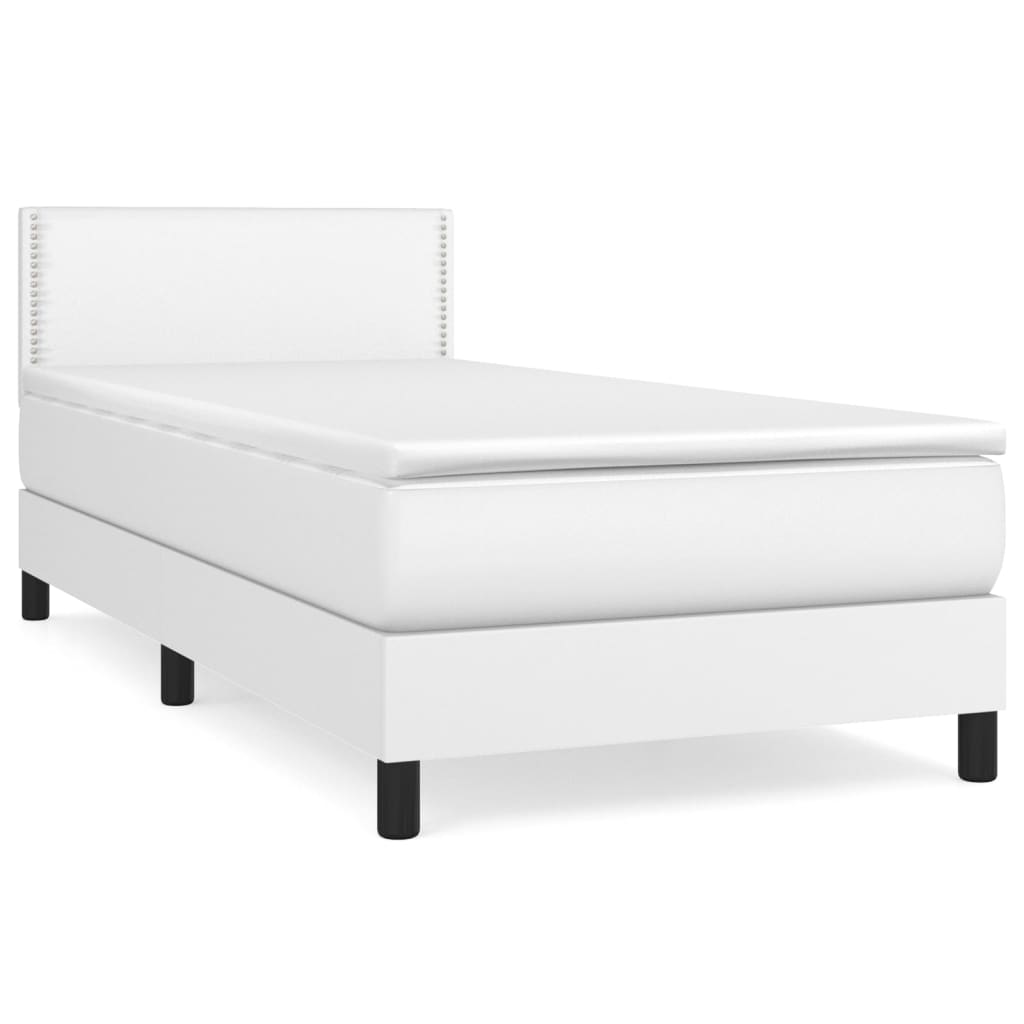 Sommier à lattes de lit avec matelas Blanc 100x200cm Similicuir - XIOS