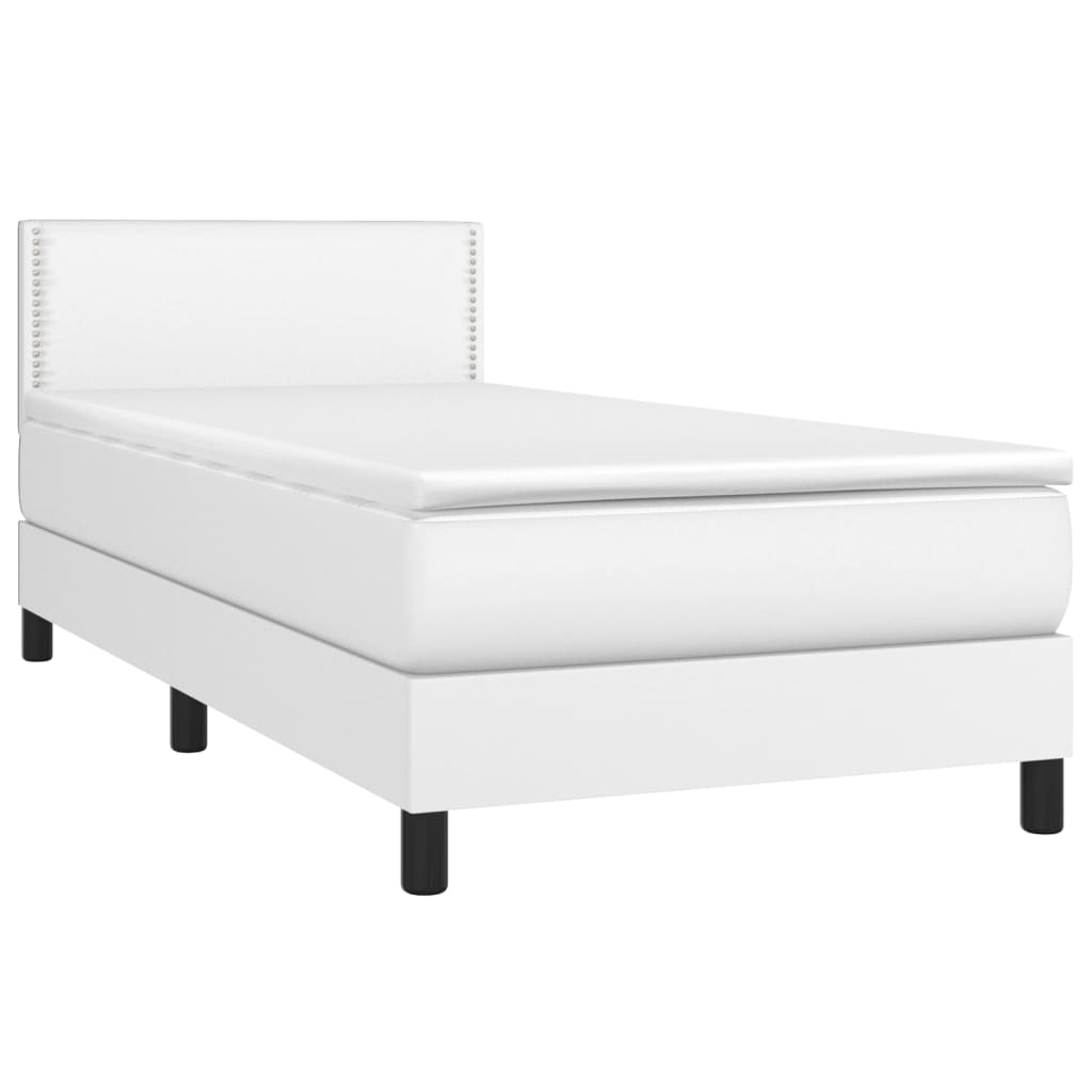 Sommier à lattes de lit avec matelas Blanc 100x200cm Similicuir - XIOS