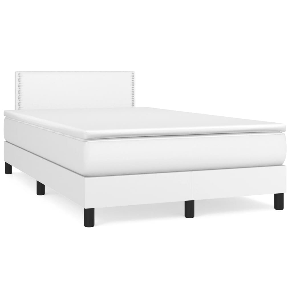 Sommier à lattes de lit avec matelas Blanc 120x200cm Similicuir - XIOS