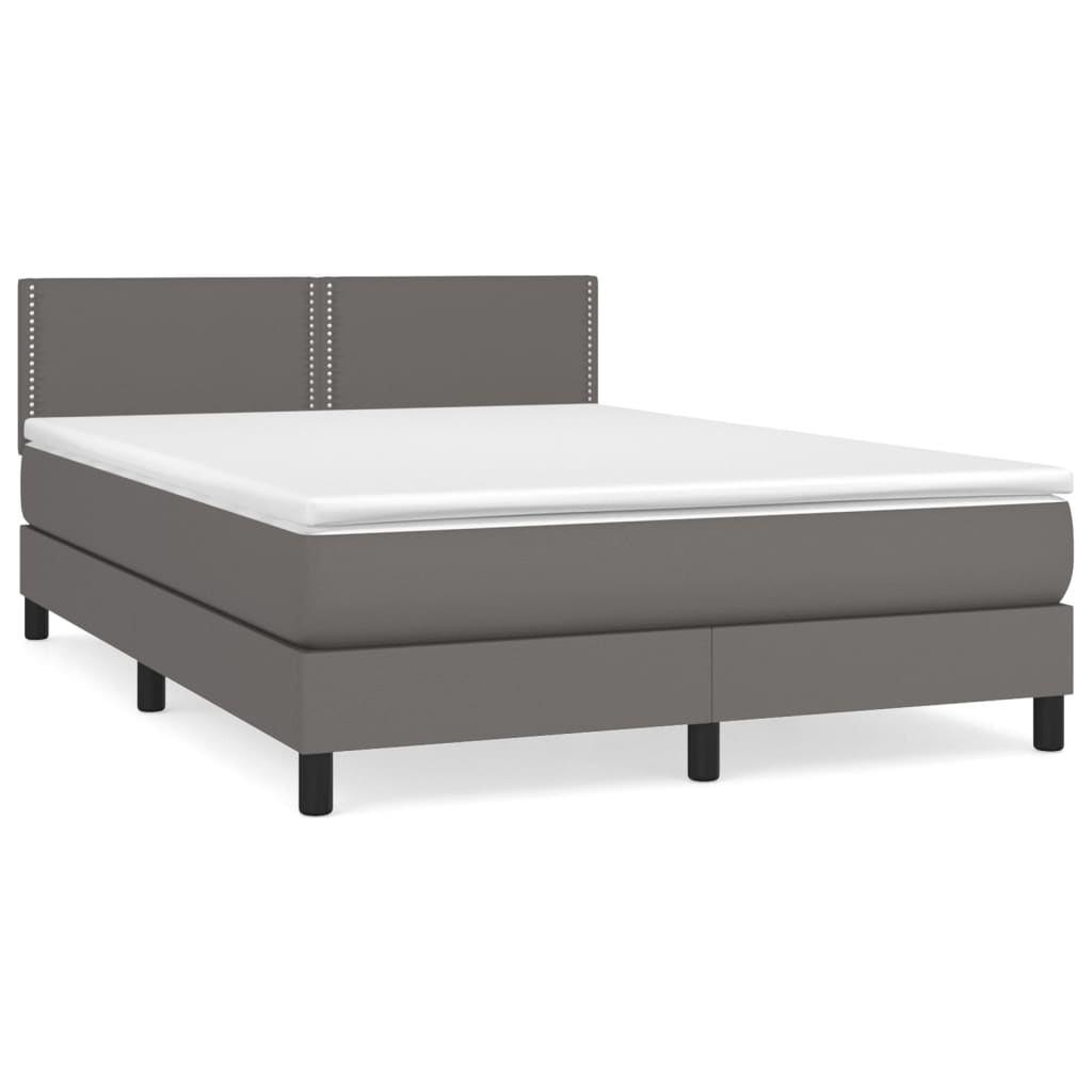 Sommier à lattes de lit avec matelas Gris 140x200 cm Similicuir - XIOS