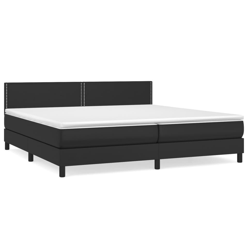 Sommier à lattes de lit avec matelas Noir 200x200 cm Similicuir - XIOS