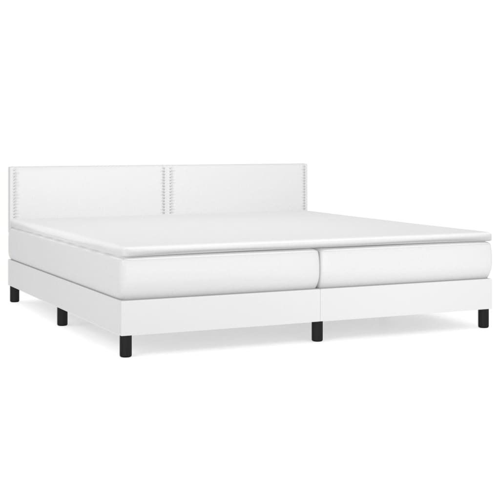 Sommier à lattes de lit avec matelas Blanc 200x200cm Similicuir - XIOS