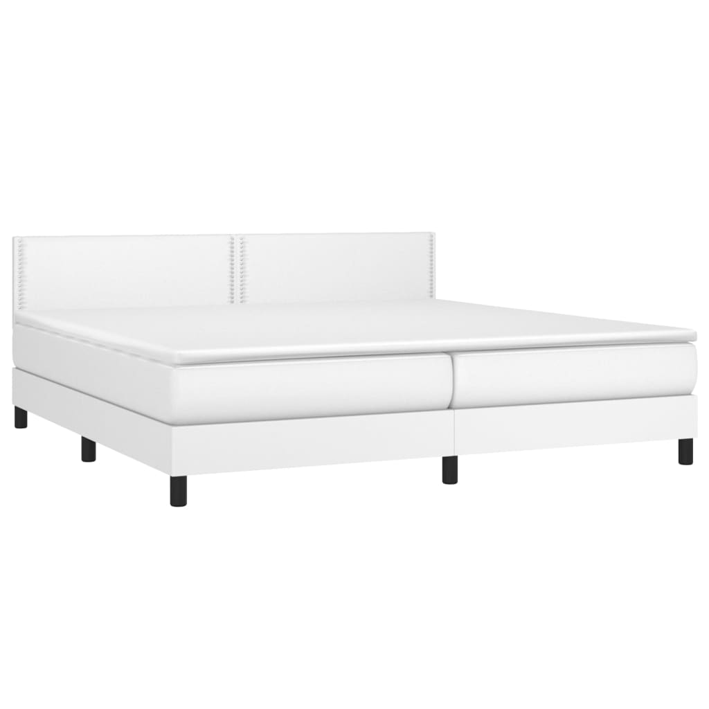 Sommier à lattes de lit avec matelas Blanc 200x200cm Similicuir - XIOS
