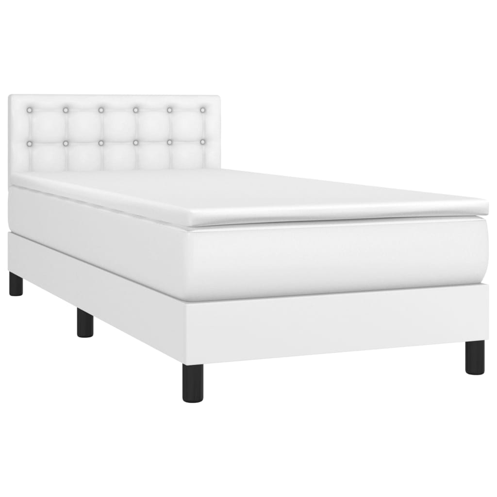 Sommier à lattes de lit avec matelas Blanc 80x200 cm Similicuir - XIOS