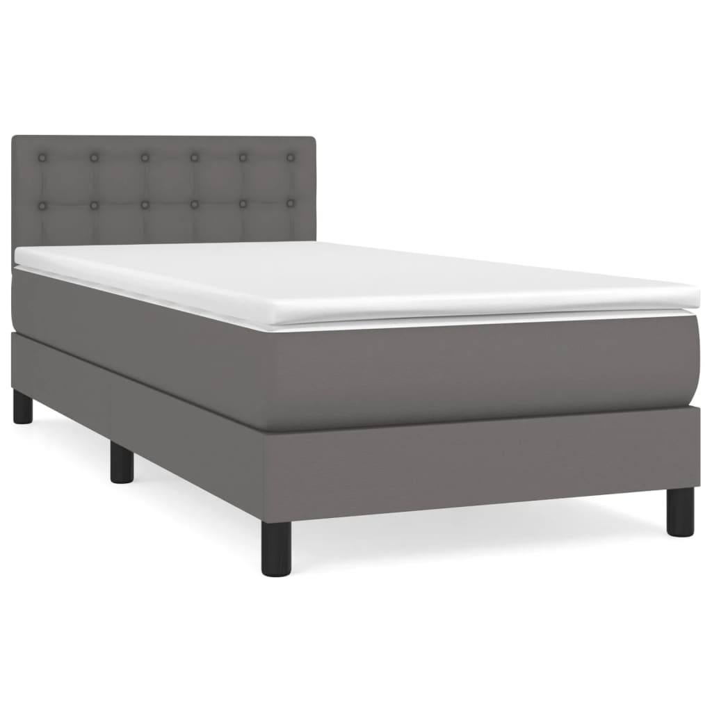 Sommier à lattes de lit avec matelas Gris 80x200 cm Similicuir - XIOS