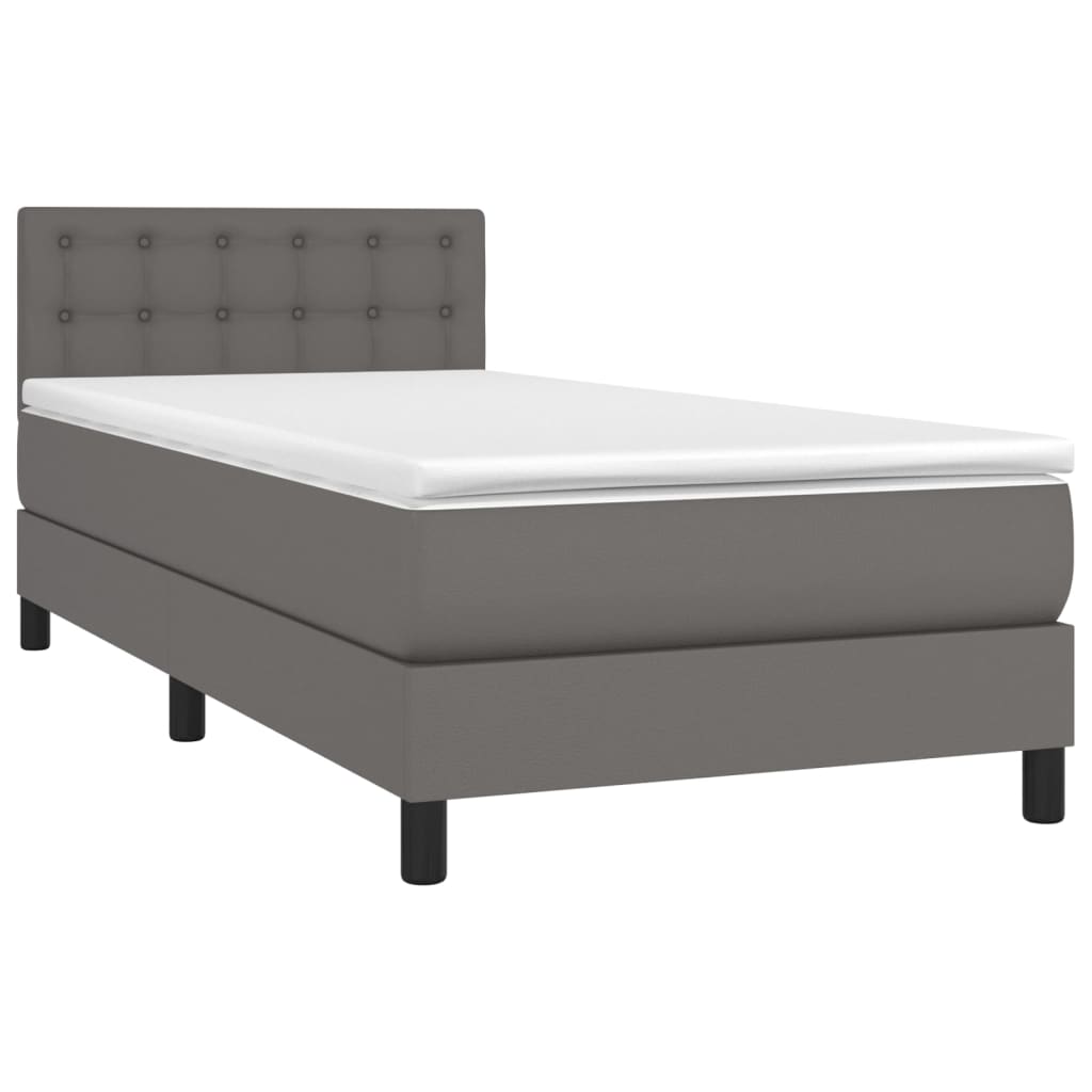 Sommier à lattes de lit avec matelas Gris 90x190 cm Similicuir - XIOS