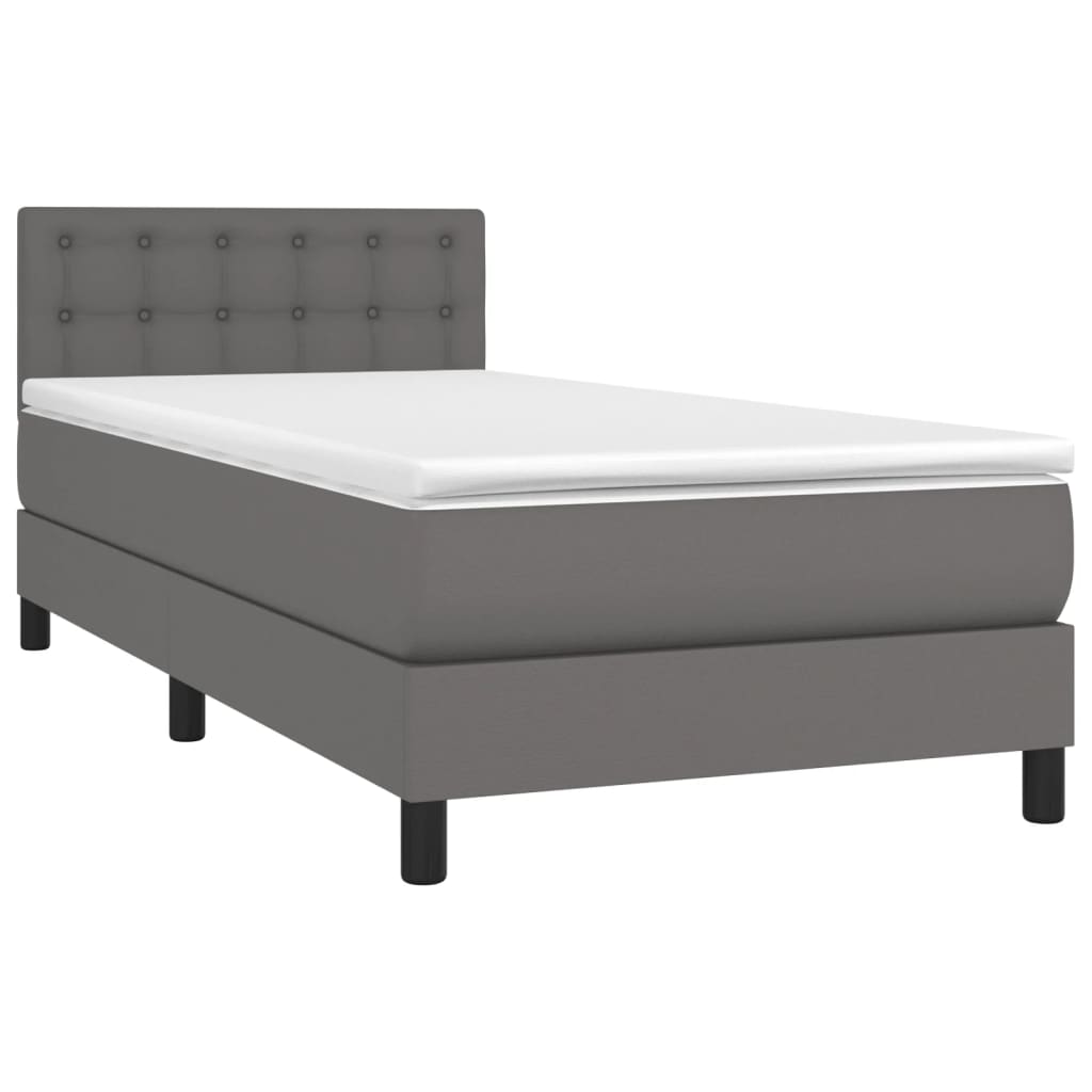 Sommier à lattes de lit avec matelas Gris 90x200 cm Similicuir - XIOS